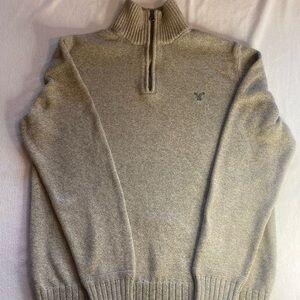 American Eagle Outfitters Gray Half Zip-Up Sweater size Medium